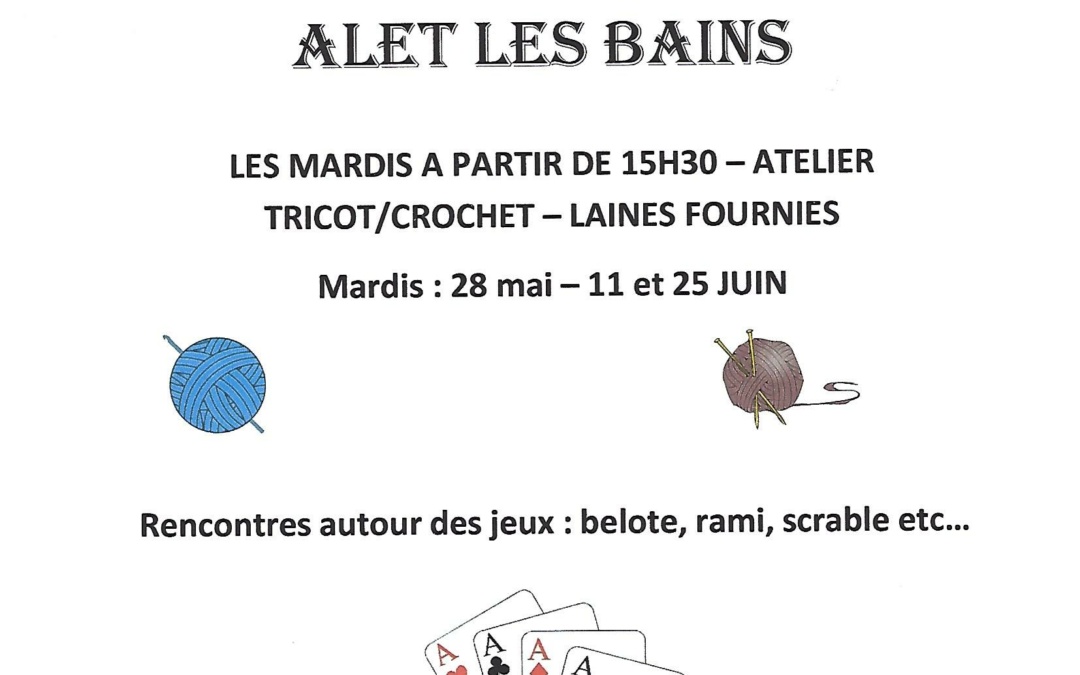 Après-midi jeux et crochet, animé par Anim’Alet