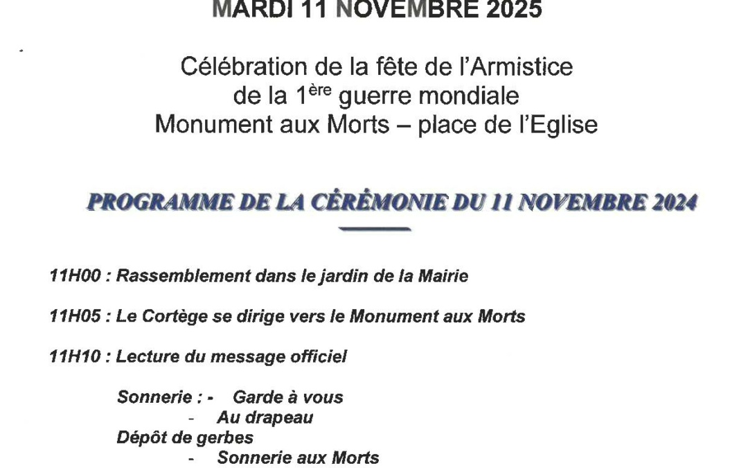 Commémoration du 11 novembre