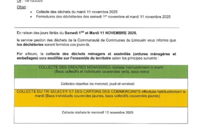 Horaire déchèterie et tri